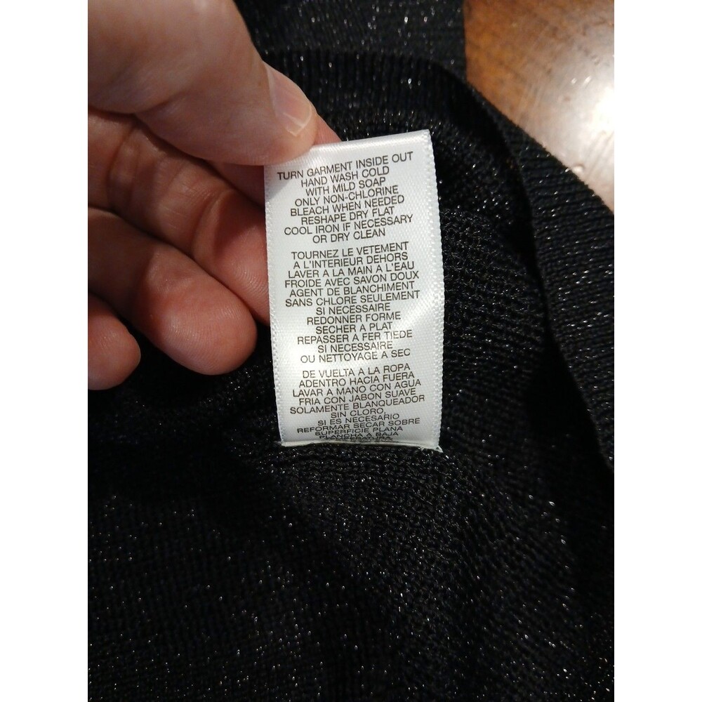 MICHAEL Michael KORS Black Metallic Knit Tank Top Women's Sleeveless PM NEW - Picture 8 of 8